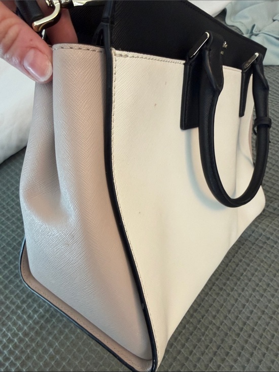 Kate Spade Two Tone Pebble Leather Bag kate spade two-Tone Leather Tote - Black, Cream & Blush